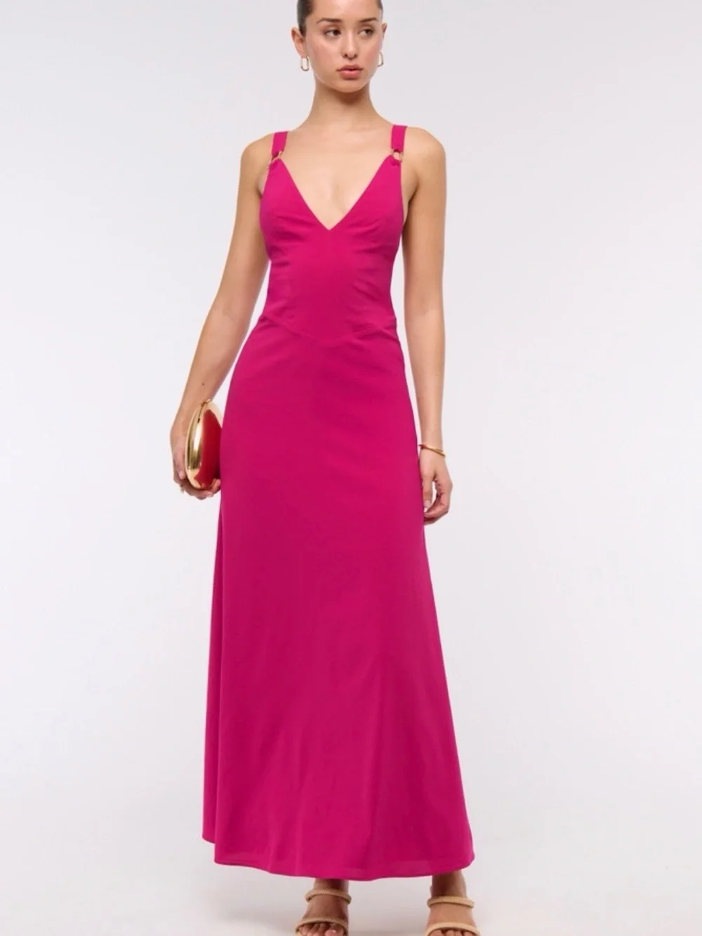 Abercrombie & Fitch Dipped waist hardware maxi dress
